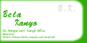 bela kanyo business card